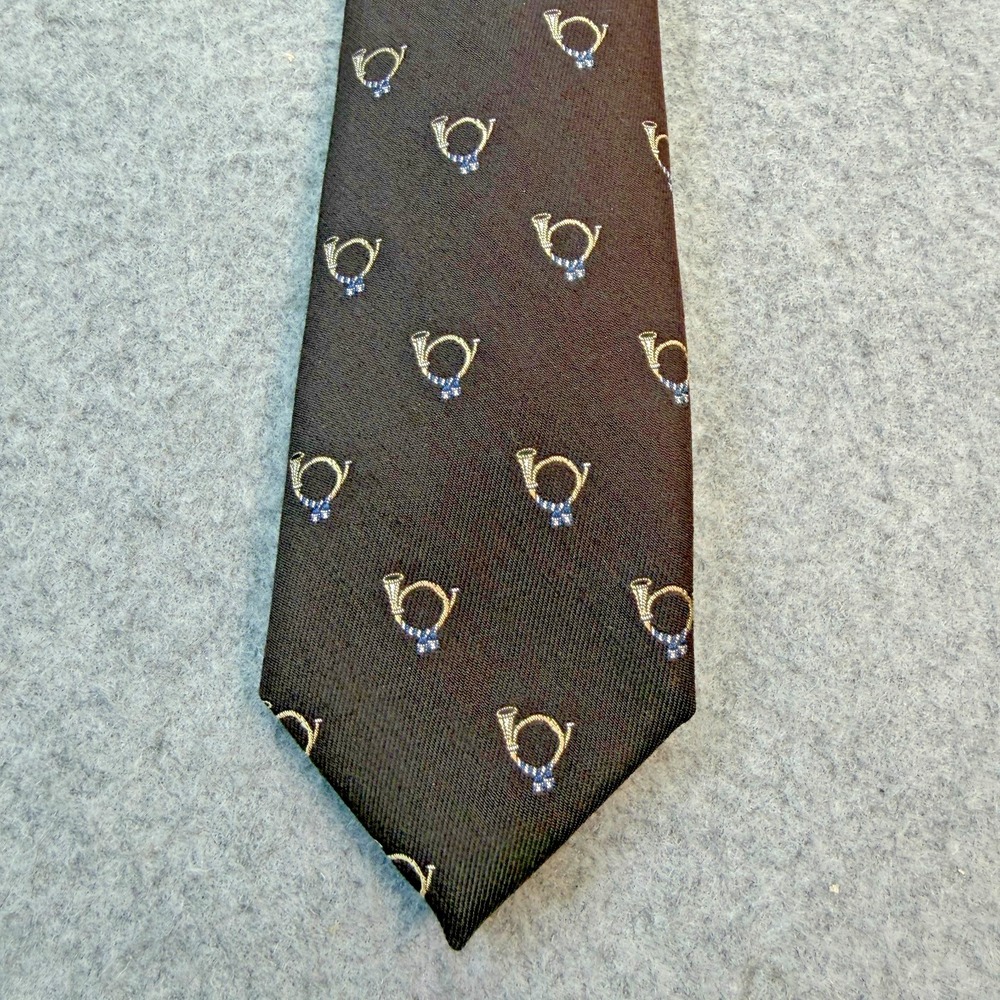 VTG Robert Talbott Brown Hand Sewn Tie 50% Silk 50% Wool Horn Pattern England